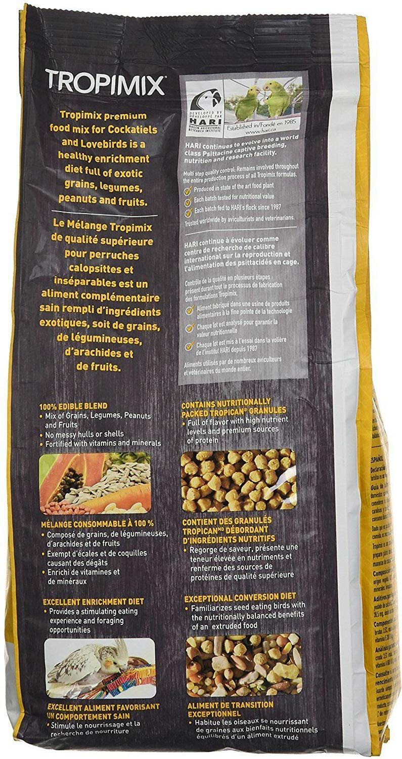 Hari Hagen Tropimix Enrichment Food for Cockatiels & Lovebirds, 2 lb. - HARI Parrot Food with Seeds, Fruit, Nuts, Vegetables, Grains, and Legumes - Image 2